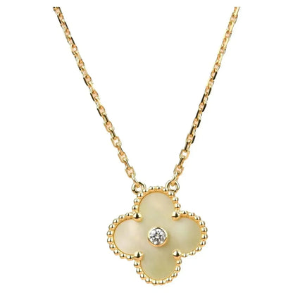 [Windsor Jewelry]CLOVER 15MM DIAMOND GOLD MOTHER OF PEARL NECKLACE