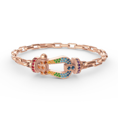 [Windsor Jewelry]FORCE LARGE HORSESHOE CLASP  METAL BRACELET