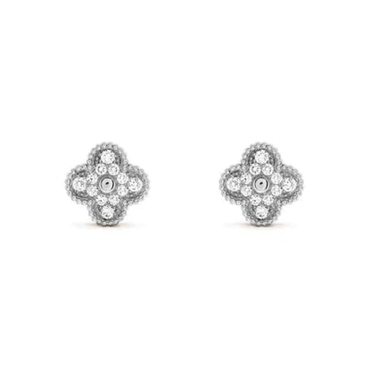 [Windsor Jewelry]CLOVER 1 MOTIFS DIAMOND STUD EARRINGS SILVER