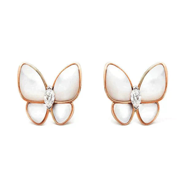 [Windsor Jewelry]BUTTERFLY MOP DIAMOND EARRINGS
