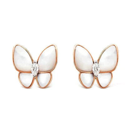 [Windsor Jewelry]BUTTERFLY MOP DIAMOND EARRINGS