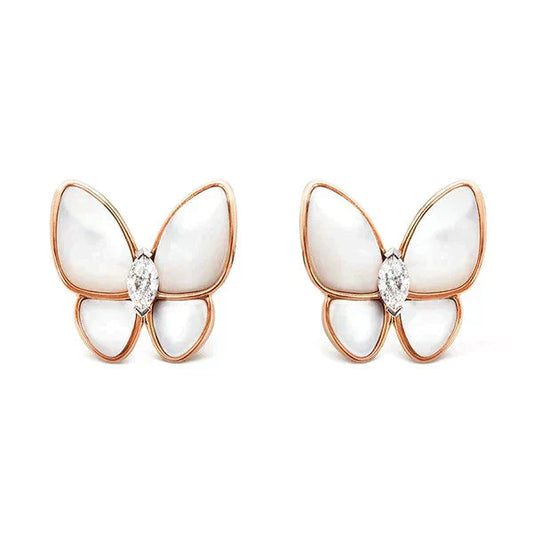 [Windsor Jewelry]BUTTERFLY MOP DIAMOND EARRINGS