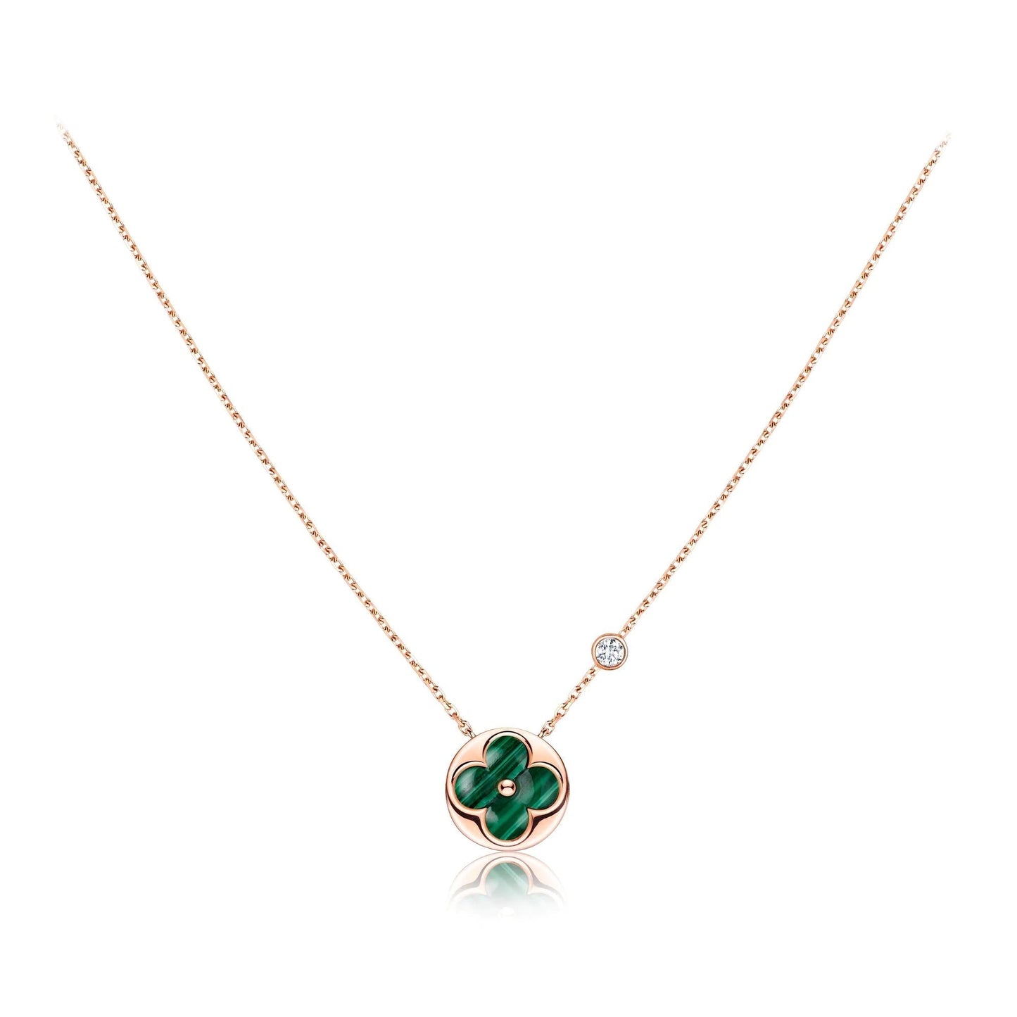 [Windsor Jewelry]SUN PEDANT PINK GOLD 1 DIAMOND NECKLACE