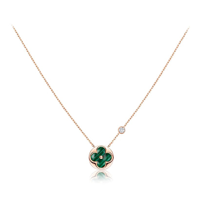 [Windsor Jewelry]SUN PEDANT PINK GOLD 1 DIAMOND NECKLACE
