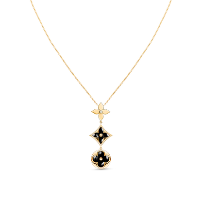 [Windsor Jewelry]STAR AND SUN ONYX PINK GOLD NECKLACE