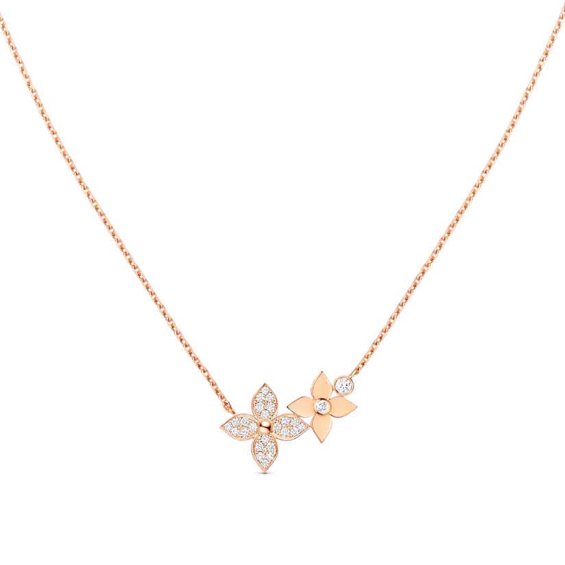 [Windsor Jewelry]STAR BLOSSOM NECKLACE PINK GOLD DIAMONDS