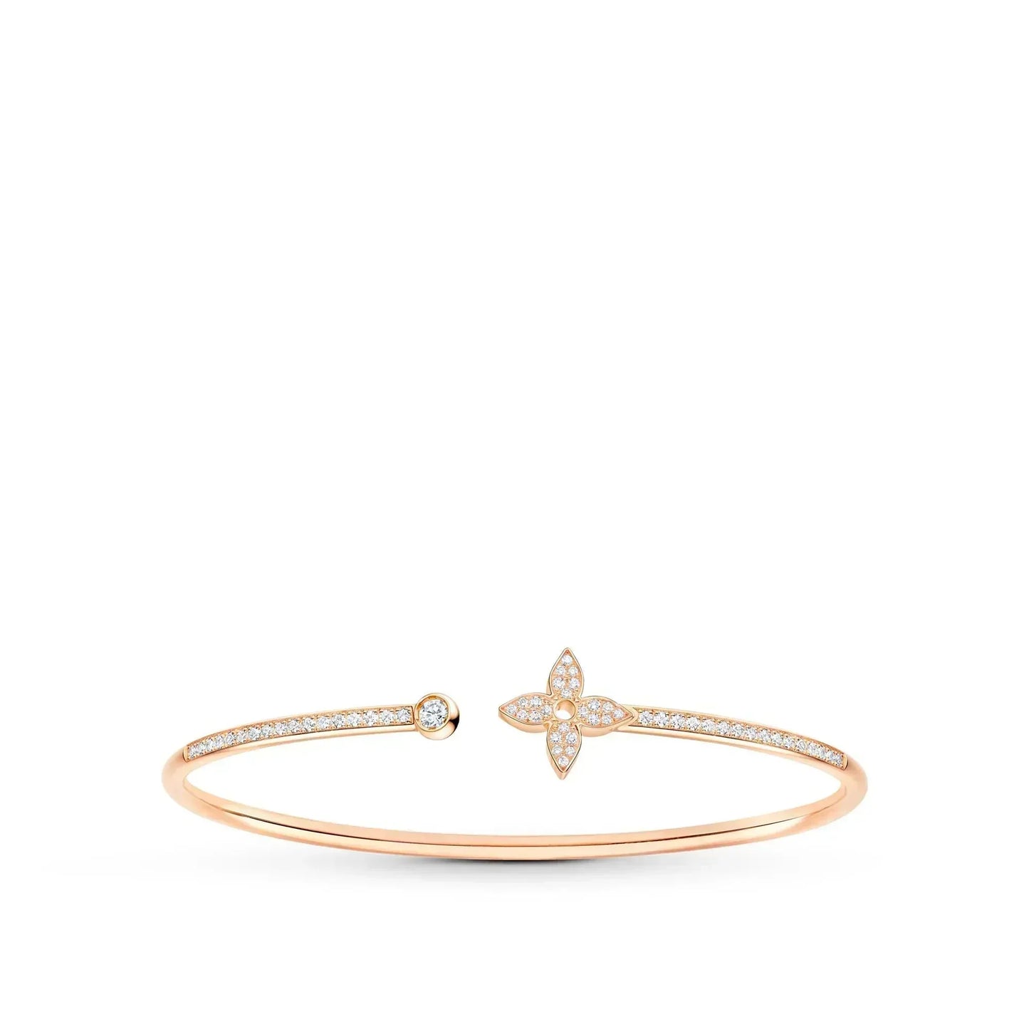 [Windsor Jewelry]IDYLLE PINK GOLD OPEN BRACELET DIAMOND PAVED