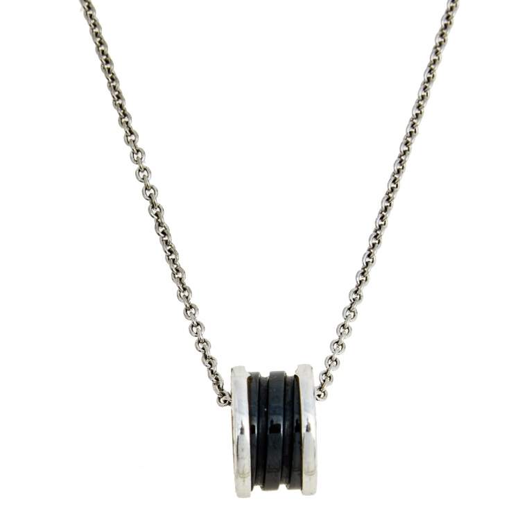 [Windsor Jewelry]ZERO 1 BLACK CERAMIC SILVER NECKLACE