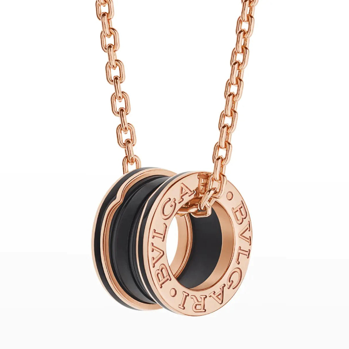 [Windsor Jewelry]ZERO 1 BLACK CERAMIC PINK GOLD NECKLACE