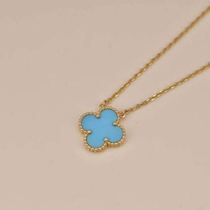 [Windsor Jewelry]CLOVER 15MM VINTAGE TURQUOISE NECKLACE