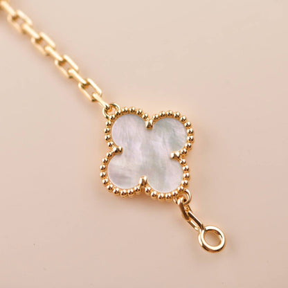 [Windsor Jewelry]CLOVER  5 MOTIF WHITE MOP BRACELET