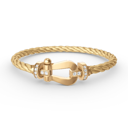 [Windsor Jewelry]FORCE LARGE HORSESHOE HALF DIAMOND BRACELET GOLD