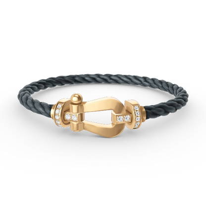 [Windsor Jewelry]FORCE LARGE HORSESHOE HALF DIAMOND BRACELET GOLD