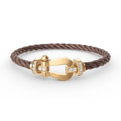 [Windsor Jewelry]FORCE LARGE HORSESHOE HALF DIAMOND BRACELET GOLD