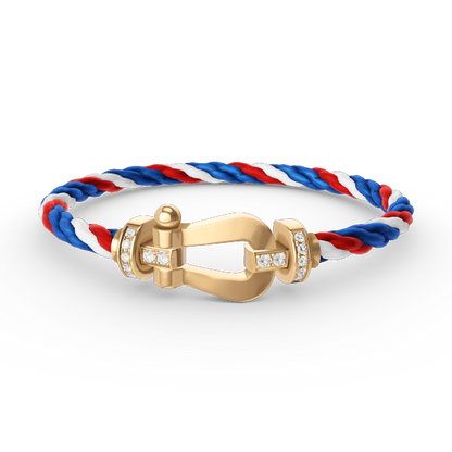 [Windsor Jewelry]FORCE LARGE HORSESHOE HALF DIAMOND BRACELET GOLD