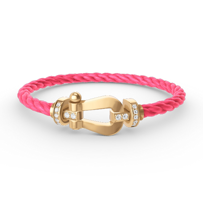 [Windsor Jewelry]FORCE LARGE HORSESHOE HALF DIAMOND BRACELET GOLD