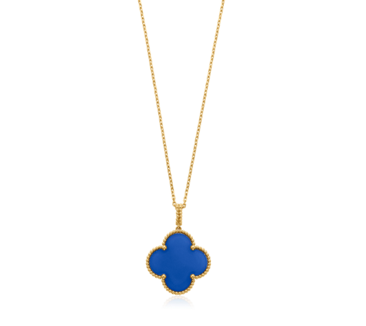 [Windsor Jewelry]CLOVER 25MM NECKLACE TURQUOISE ROSE GOLD
