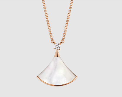 [Windsor Jewelry]DREAM NECKLACE WHITE MOP PINK GOLD 1 DIAMOND