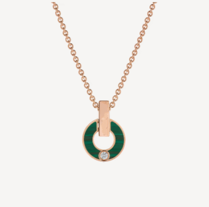 [Windsor Jewelry]GARI NECKLACE PINK GOLD MALACHITE
