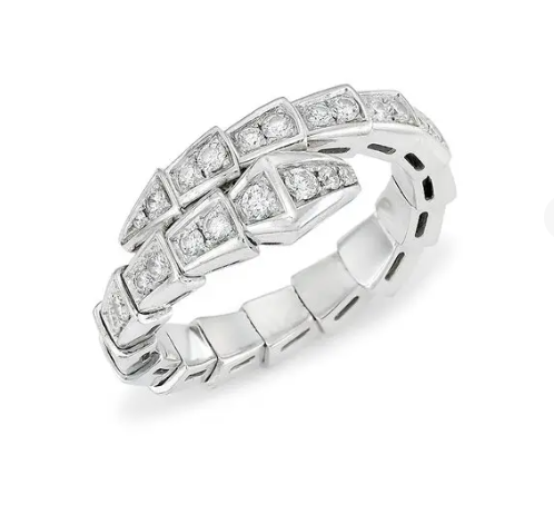 [Windsor Jewelry]SERPENTI RING SILVER DIAMOND PAVED 4MM