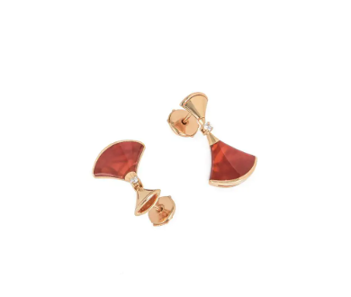 [Windsor Jewelry]DREAM Carnelian PINK GOLD EARRINGS