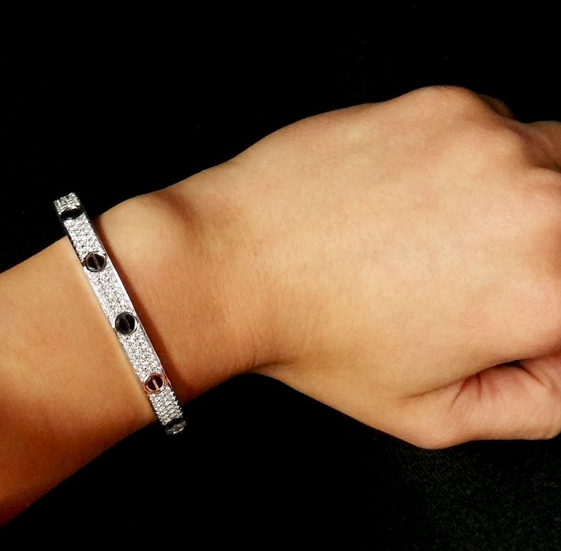 [Windsor Jewelry]LOVE BRACELET 6.1MM DIAMOND-PAVED CERAMIC