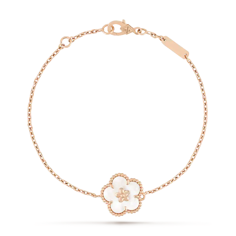[Windsor Jewelry]LUCKY WHITE MOP PLUM BLOSSOM  BRACELET