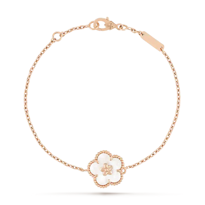 [Windsor Jewelry]LUCKY WHITE MOP PLUM BLOSSOM  BRACELET