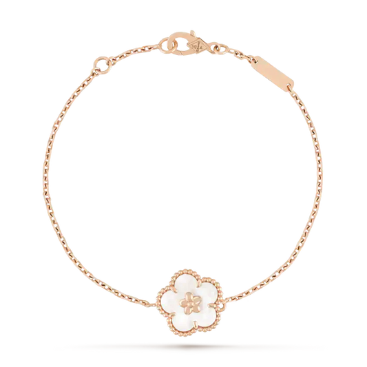 [Windsor Jewelry]LUCKY WHITE MOP PLUM BLOSSOM  BRACELET