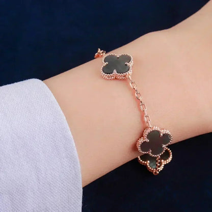 [Windsor Jewelry]CLOVER 5 MOTIF GRAY MOP  BRACELET