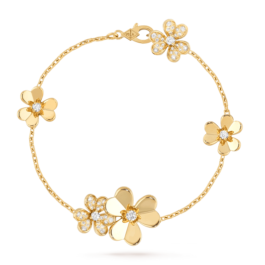 [Windsor Jewelry]FRIVOLE GOLD 5 FLOWERS BRACELET