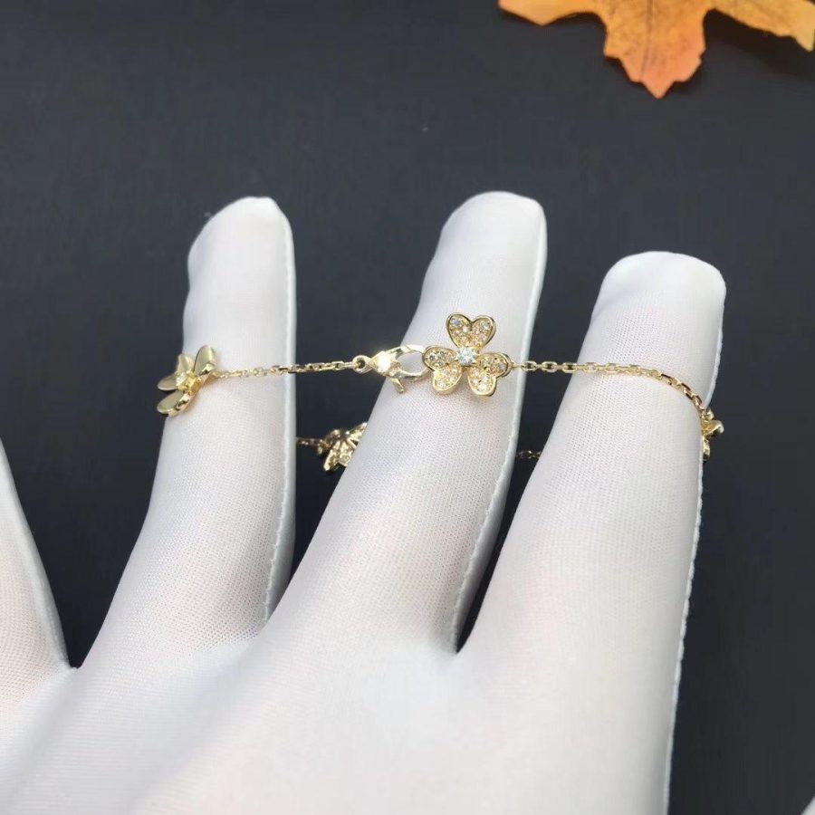 [Windsor Jewelry]FRIVOLE GOLD 5 FLOWERS BRACELET
