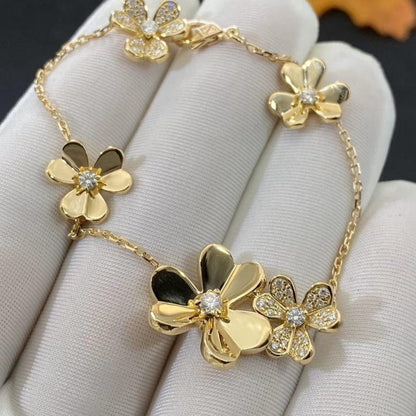 [Windsor Jewelry]FRIVOLE GOLD 5 FLOWERS BRACELET