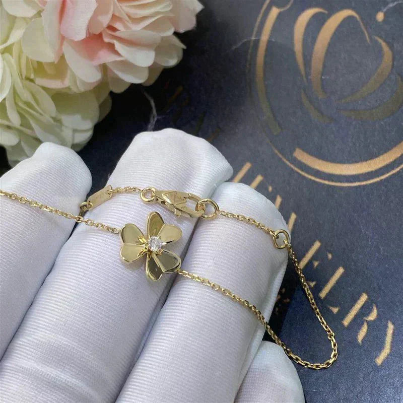 [Windsor Jewelry]FRIVOLE GOLD FLOWER PINK MALACHITE BRACELET