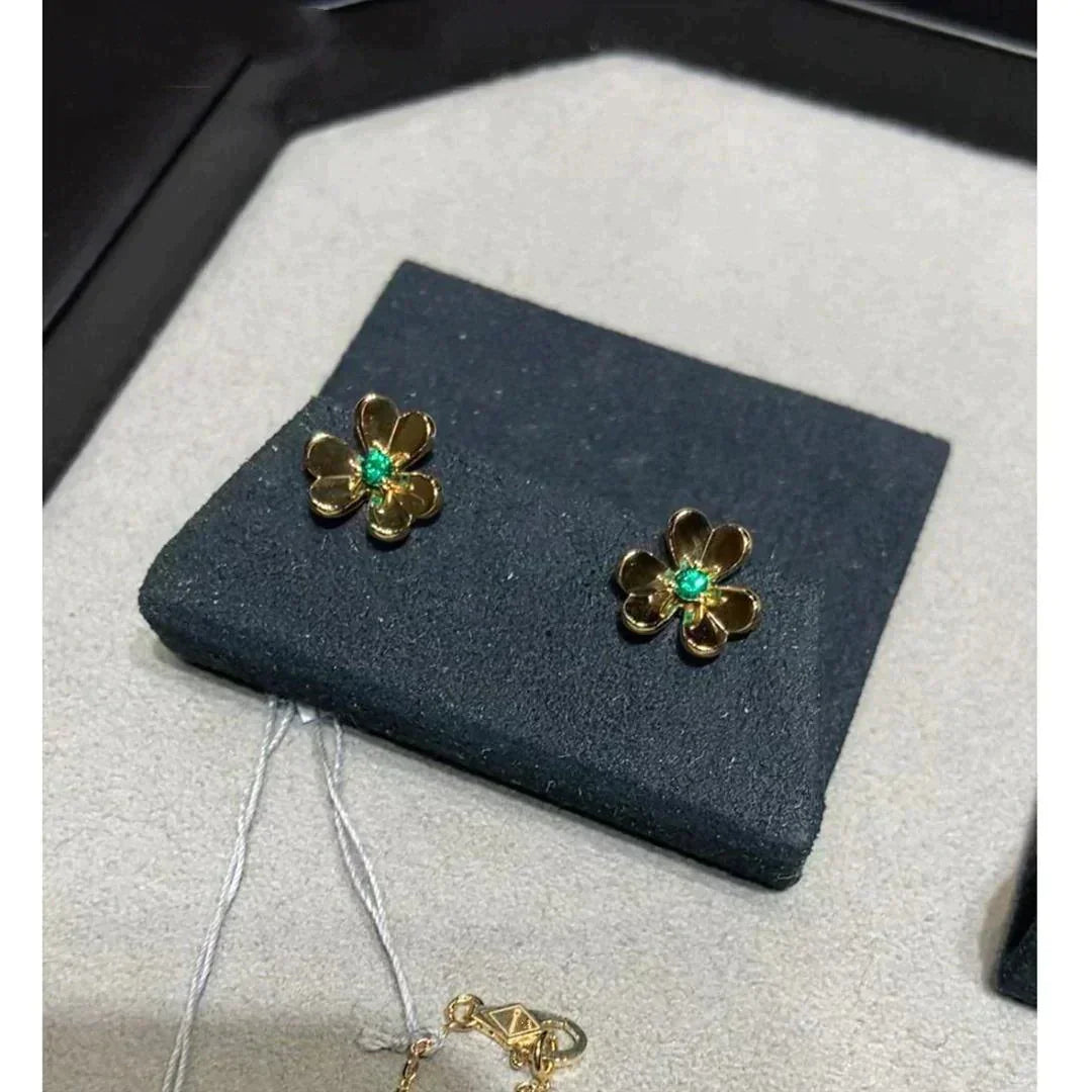 [Windsor Jewelry]FRIVOLE  FLOWER MALACHITE EARRINGS