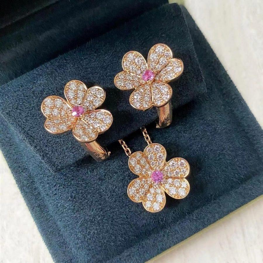 [Windsor Jewelry]FRIVOLE ROSE GOLD FLOWER DIAMOND NECKLACE
