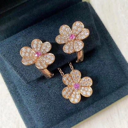 [Windsor Jewelry]FRIVOLE ROSE GOLD FLOWER DIAMOND NECKLACE