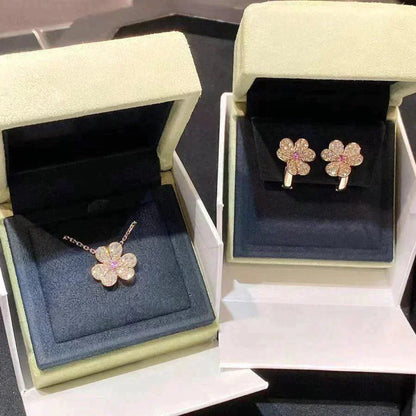 [Windsor Jewelry]FRIVOLE ROSE GOLD FLOWER DIAMOND NECKLACE