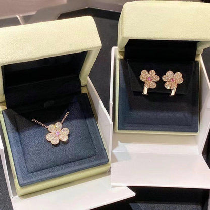 [Windsor Jewelry]FRIVOLE PINK GOLD FLOWER DIAMOND EARRINGS