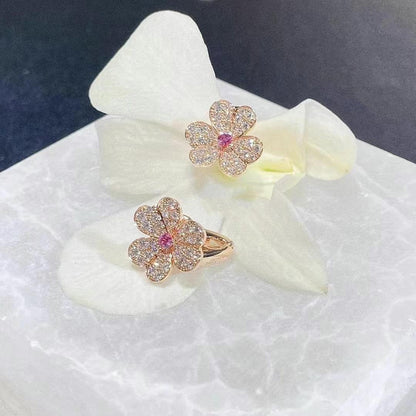 [Windsor Jewelry]FRIVOLE PINK GOLD FLOWER DIAMOND EARRINGS