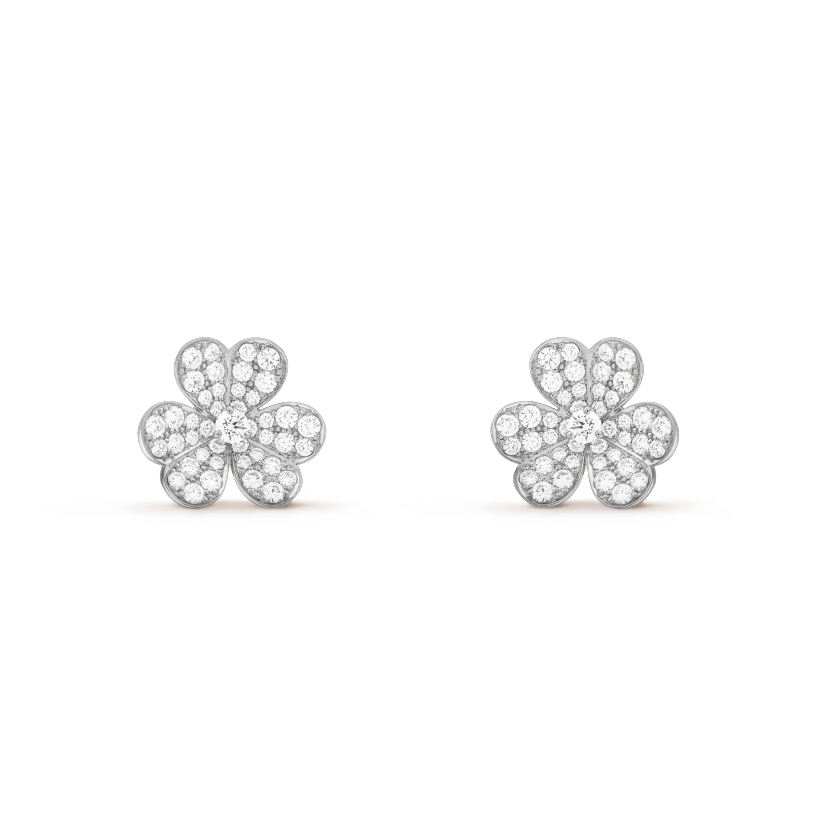 [Windsor Jewelry]FRIVOLE SILVER FLOWER DIAMOND EARRINGS