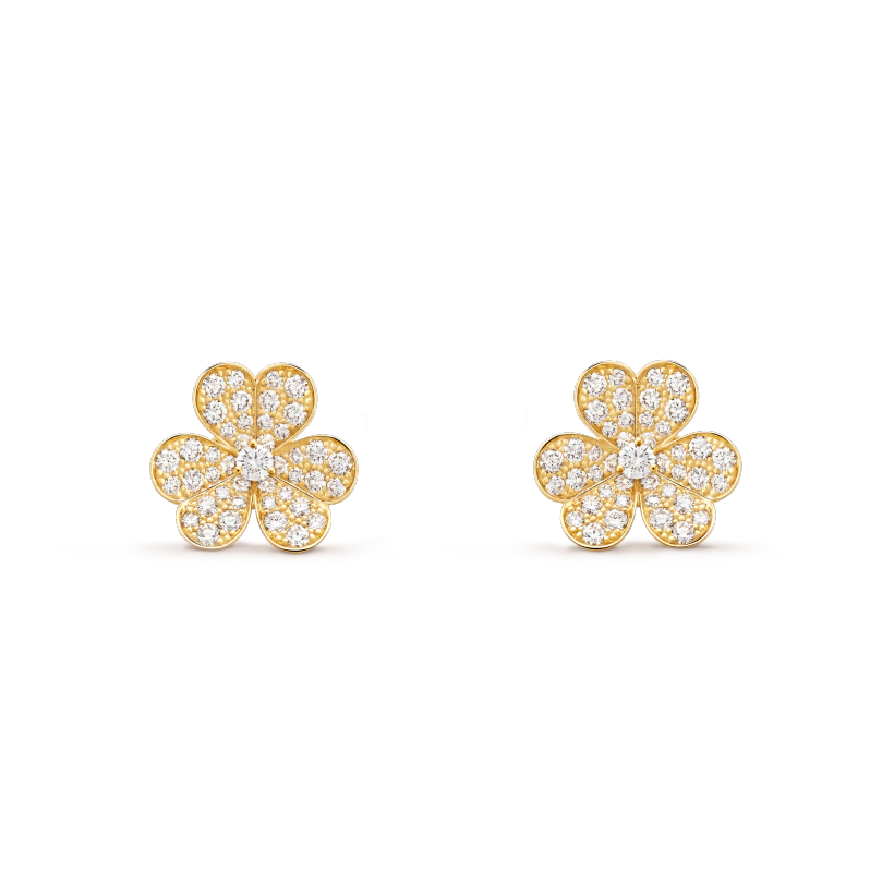 [Windsor Jewelry]FRIVOLE GOLD FLOWER DIAMOND EARRINGS