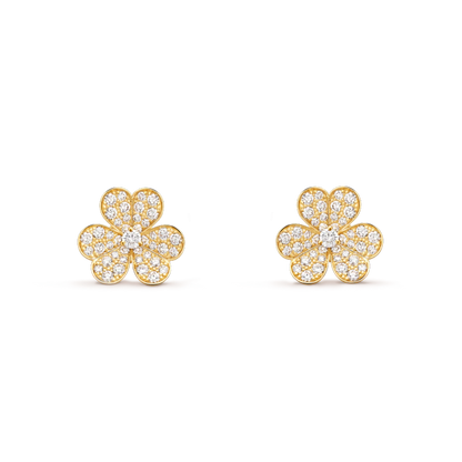 [Windsor Jewelry]FRIVOLE GOLD FLOWER DIAMOND EARRINGS