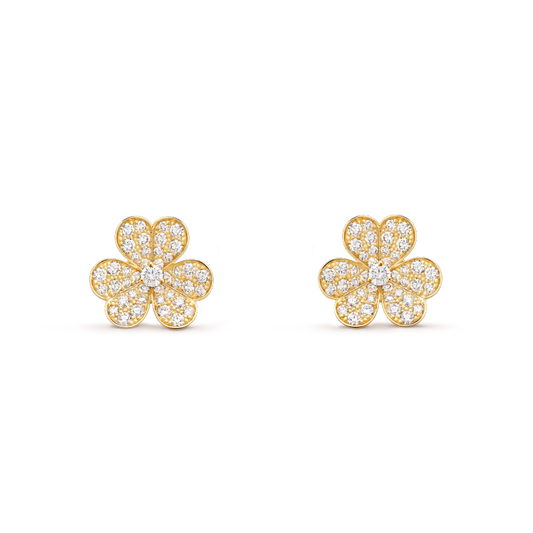 [Windsor Jewelry]FRIVOLE GOLD FLOWER DIAMOND EARRINGS