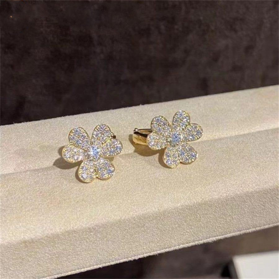 [Windsor Jewelry]FRIVOLE GOLD FLOWER DIAMOND EARRINGS
