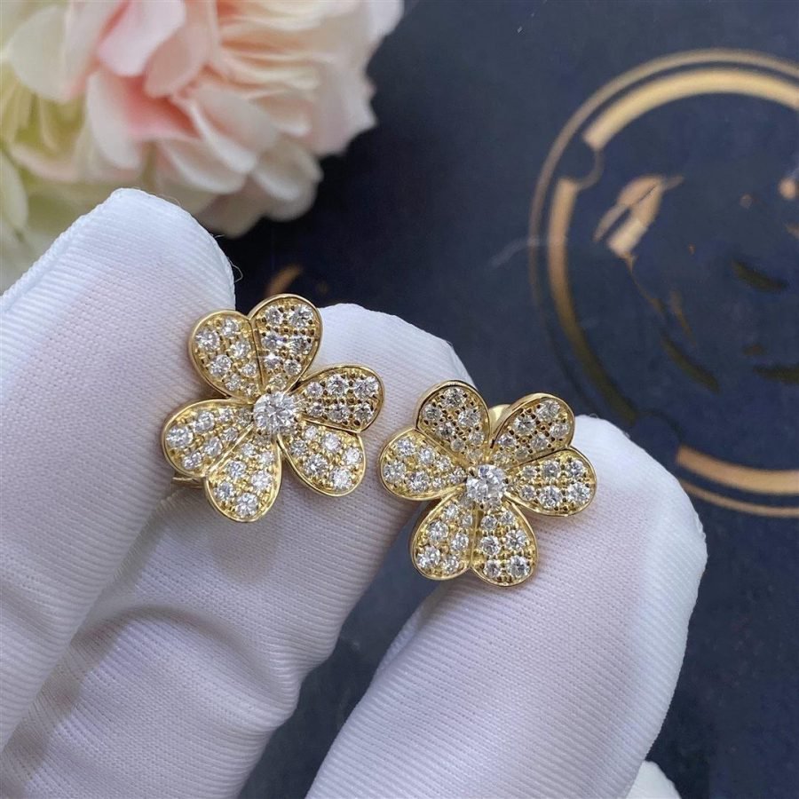 [Windsor Jewelry]FRIVOLE GOLD FLOWER DIAMOND EARRINGS