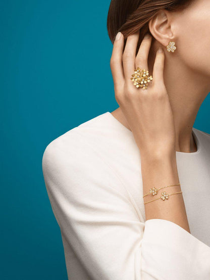 [Windsor Jewelry]FRIVOLE GOLD FLOWER DIAMOND EARRINGS
