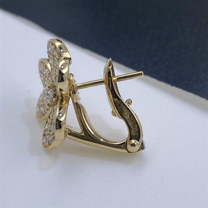 [Windsor Jewelry]FRIVOLE GOLD FLOWER DIAMOND EARRINGS