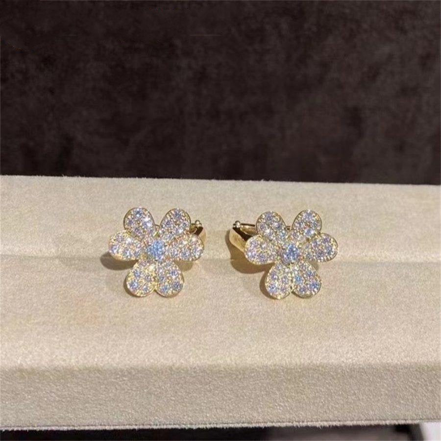 [Windsor Jewelry]FRIVOLE GOLD FLOWER DIAMOND EARRINGS