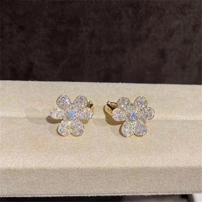 [Windsor Jewelry]FRIVOLE GOLD FLOWER DIAMOND EARRINGS